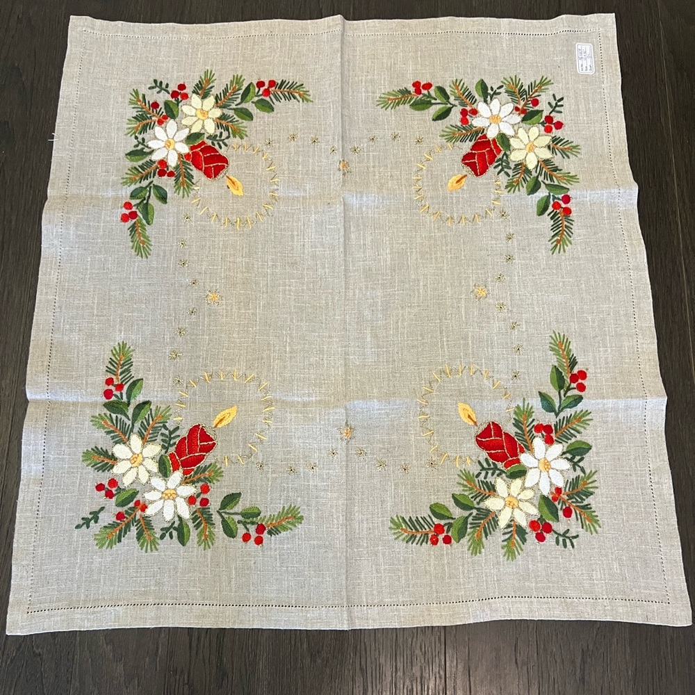 NWOT - Handmade Christmas Table Topper (Square)